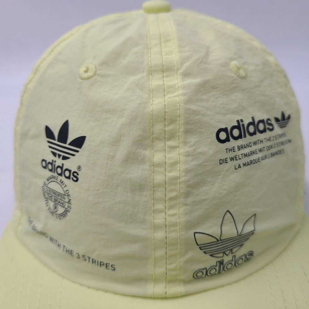 Adidas Hat Strapback Yellow Trefoil Logo Nylon The Brand With The 3 Stripes Men - Picture 6 of 16